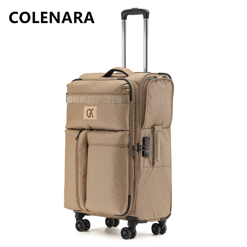 COLENARA-maleta rodante de tela Oxford, Maleta ultraligera de alta capacidad, equipaje de cabina, 20, 24 y 28 pulgadas