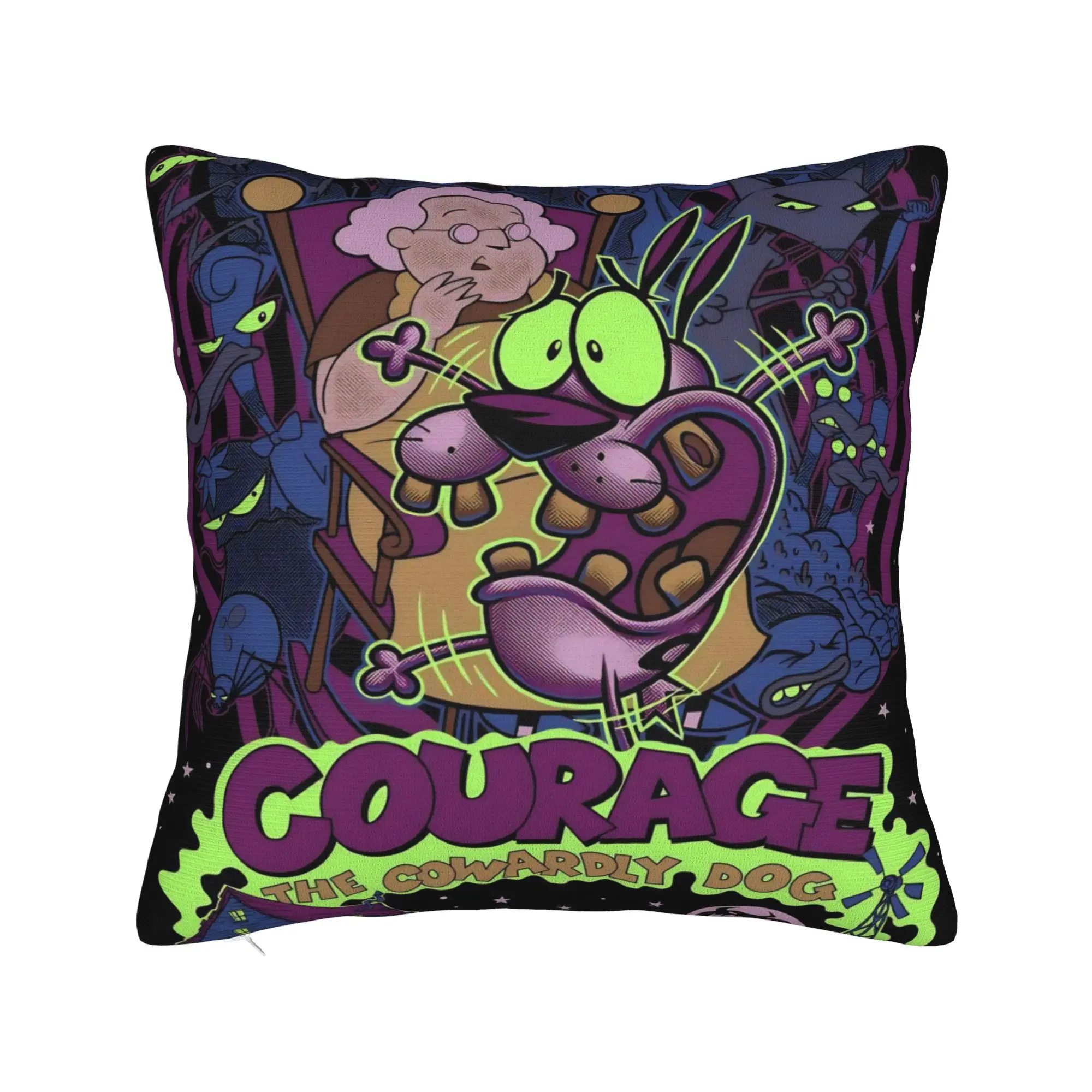 Courage the Cowardly Dog-D Pillow Cover Merch Printing Cushion Cover Gift  Throw Pillow Case Cover Home Multi-Size