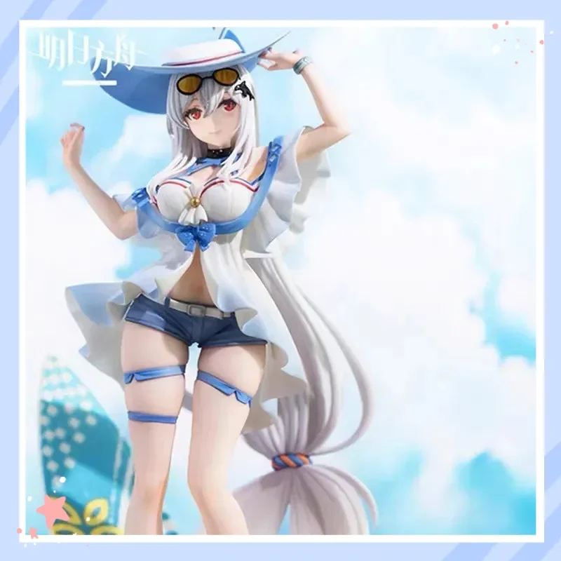 

Фигурка Arknights Скади: летняя пляжная отпускная аниме-статуэтка в купальнике, девушка с белыми волосами, коллекционная модель для демонстрации