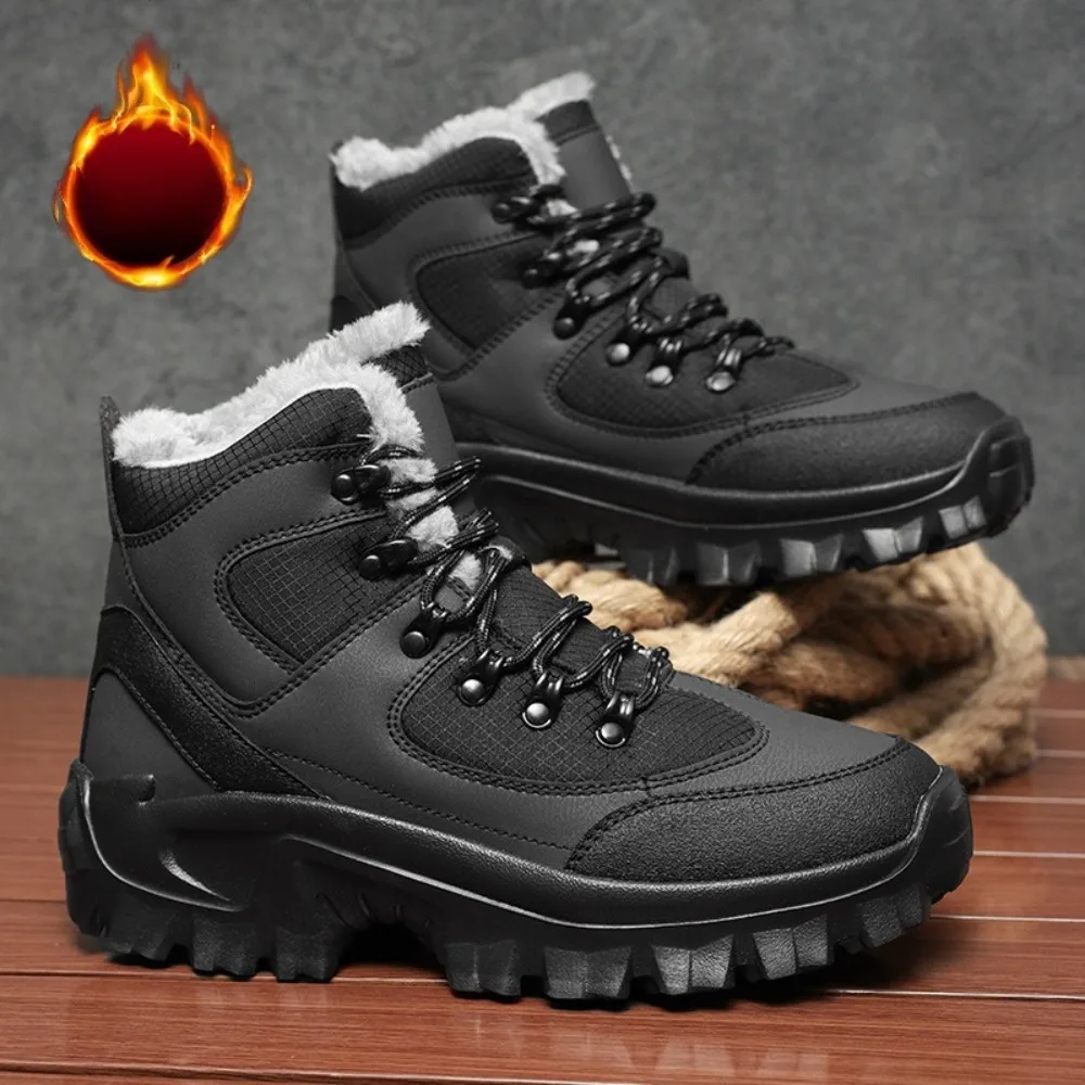 

Warm Cold Proof Snow Boots for Men Outdoor Hiking High Top Winter Shoes Man Anti Slip Offer Sale Original Deals Waterproof Fur