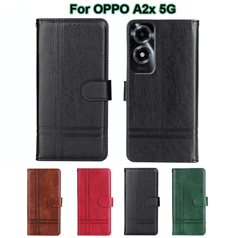 

чехол на OPPO A2x 5G PJU110 Case Original Leather Capa Wallet Coque Phone Cover For Fundas OPPO A1x A78 A58 A58x 5G PHJ110 Shell