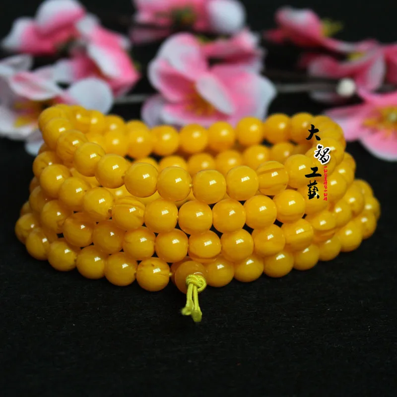 

Factory direct sales Resin Beeswax Rosary Bracelet108Piece Beads Wholesale Manufacturer Promotion
