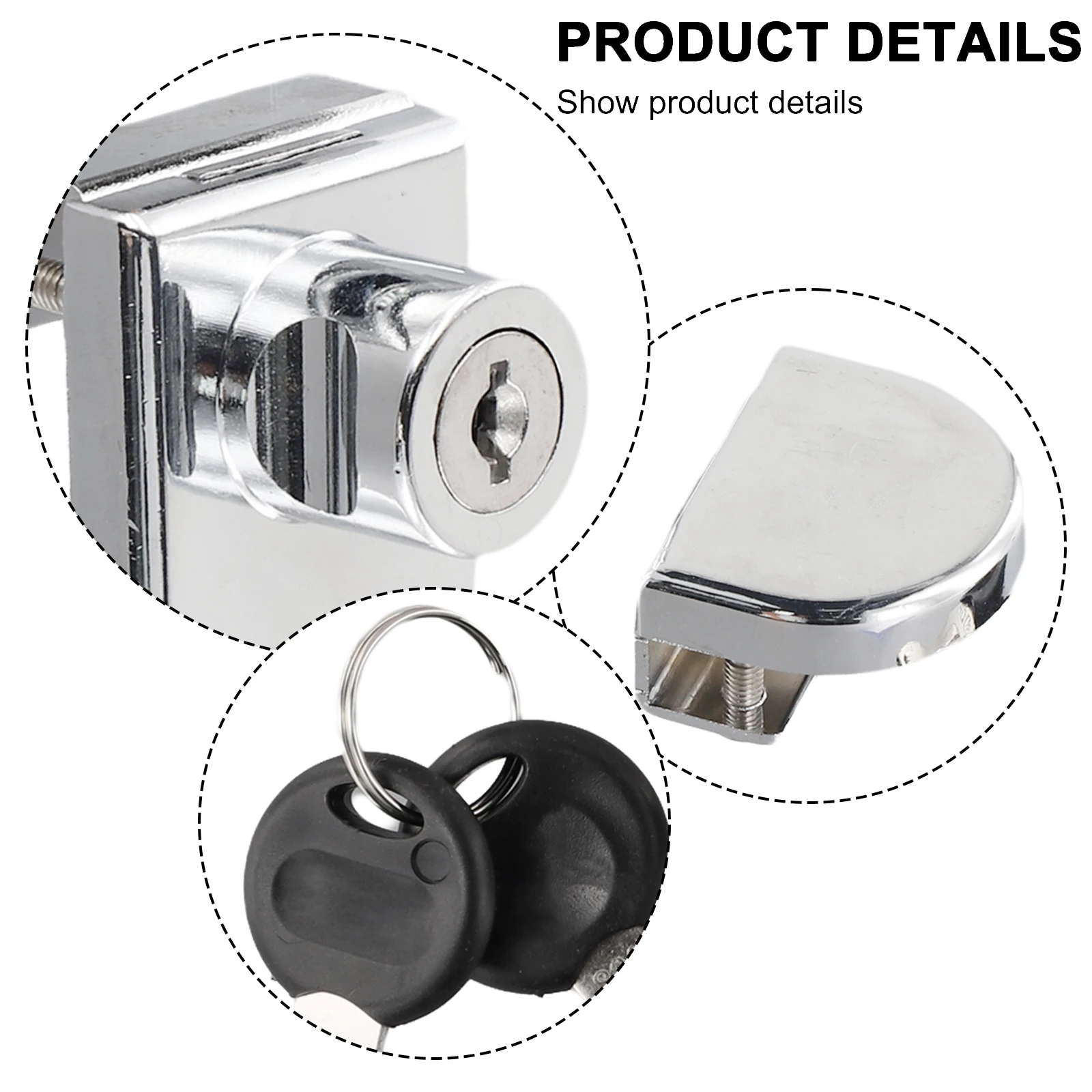 

Glass Door Lock Punch-Free Display Cabinet Door Lock Zinc Alloy Sliding Glass Push Door Locks For Furniture Hardware