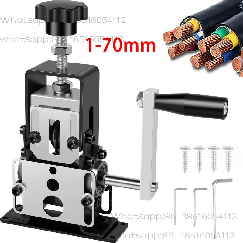1-70mm Wire Stripper Manual Wire Stripping Tool Portable Electric Drill Powered Copper Scrap Wire Peeler Hand Crank Support Use