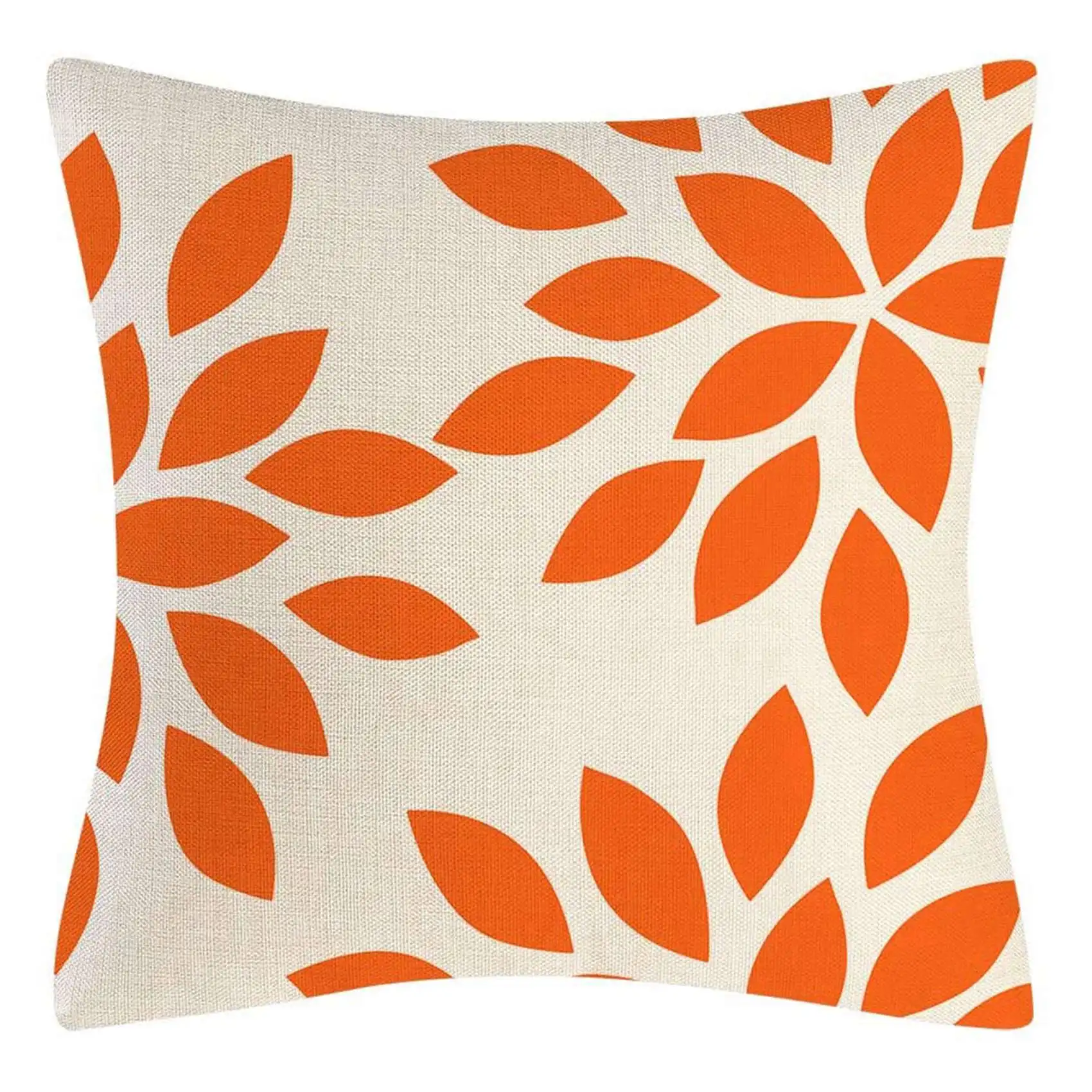 ABJN-Orange Pillow Covers 18X18 Set Of 8 Home Decorative Throw Pillow Covers Outdoor Linen Couch Throw Pillow Case