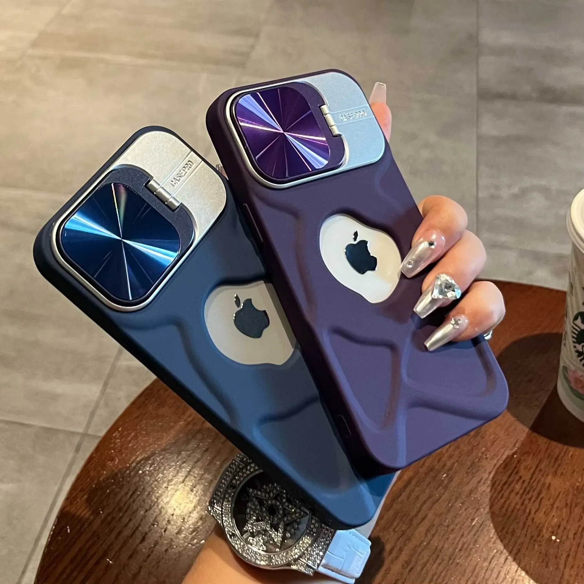 Модный магнитный чехол с отверстием для логотипа для iPhone 11, 12, 13, 14, 15, 16 Pro Max Plus, защита объектива, откидная подставка, силиконовый мягкий чехол Magsafe