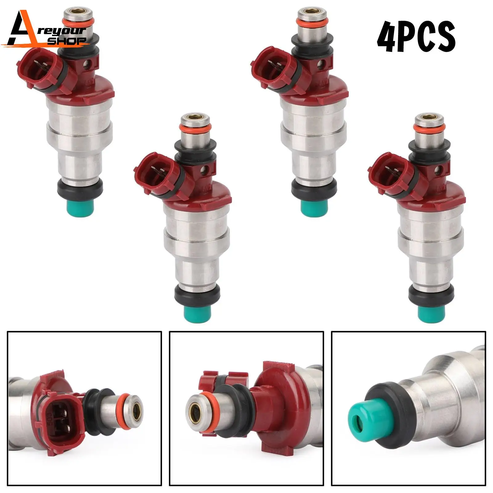 Areyourshop 4Pcs Fuel Injectors Fit For 4Runner 1989-1995 Pickup 1989-1995 2.4L 23209-35040 23250-35040 Car Accessories Parts