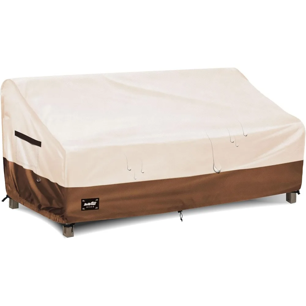 

Waterproof 3-Seater Outdoor Sofa Cover, Heavy Duty Patio Furniture Protection, Beige & Brown