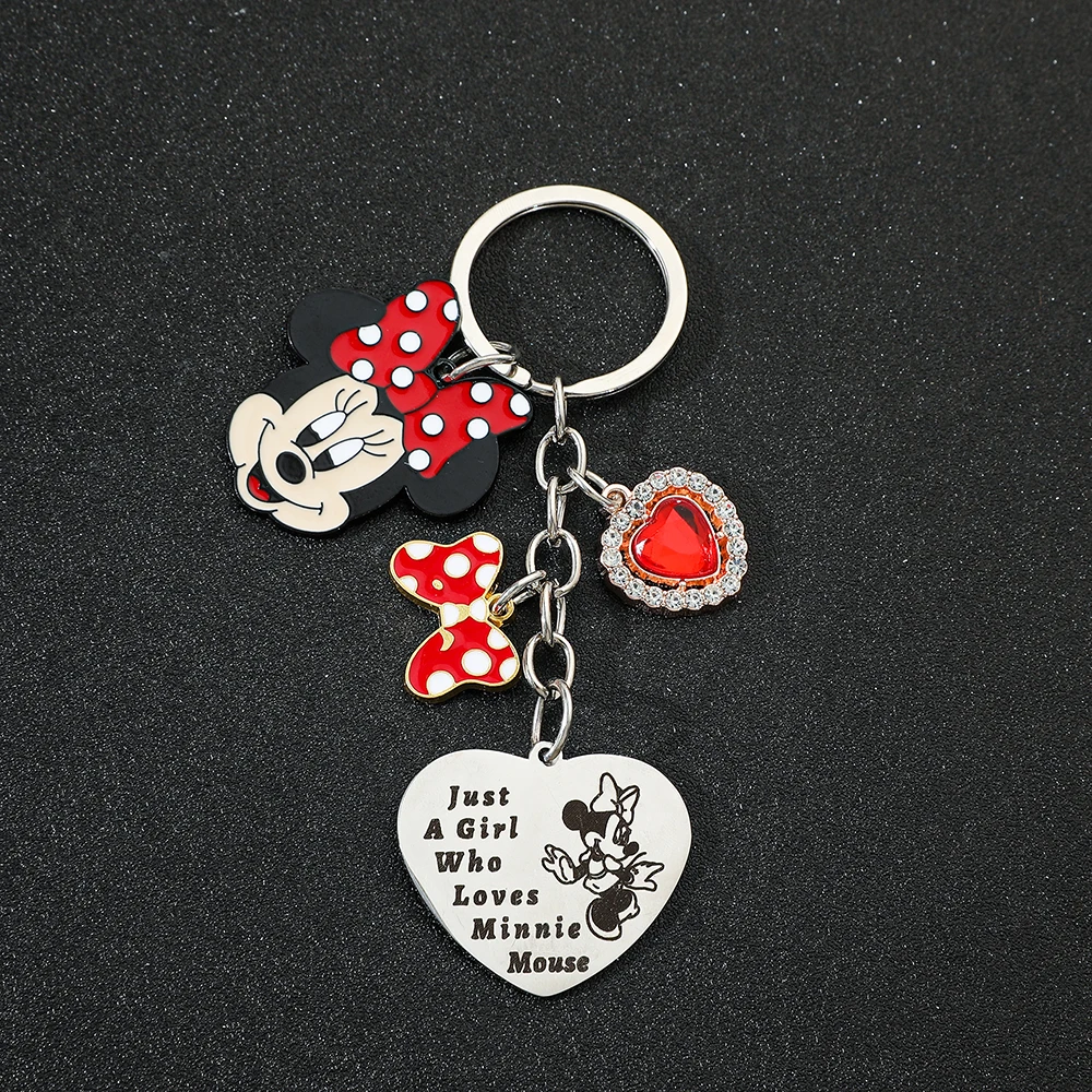 Disney Minnie Mouse Keychain Popular Mouse Pendant Backpack Travel Accessories Fashion Minnie Pendant Keychain for Women Gifts