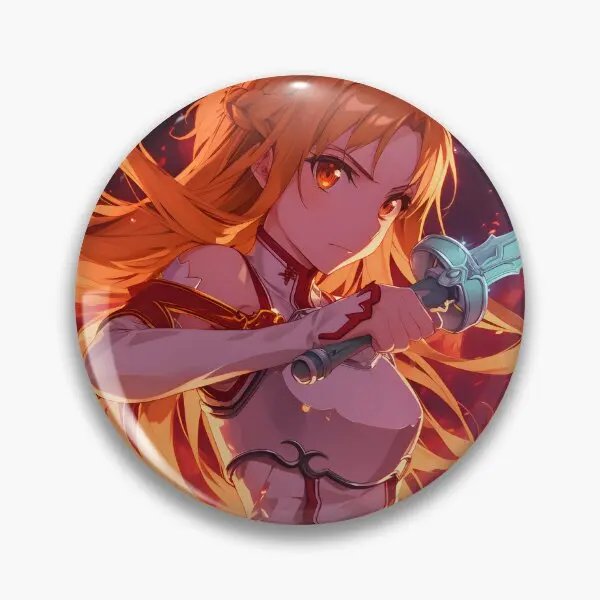 Asuna Sao Cute Anime Girl  Soft Button Pin Funny Brooch Creative Decor Clothes Women Collar Jewelry Cartoon Gift Hat Badge