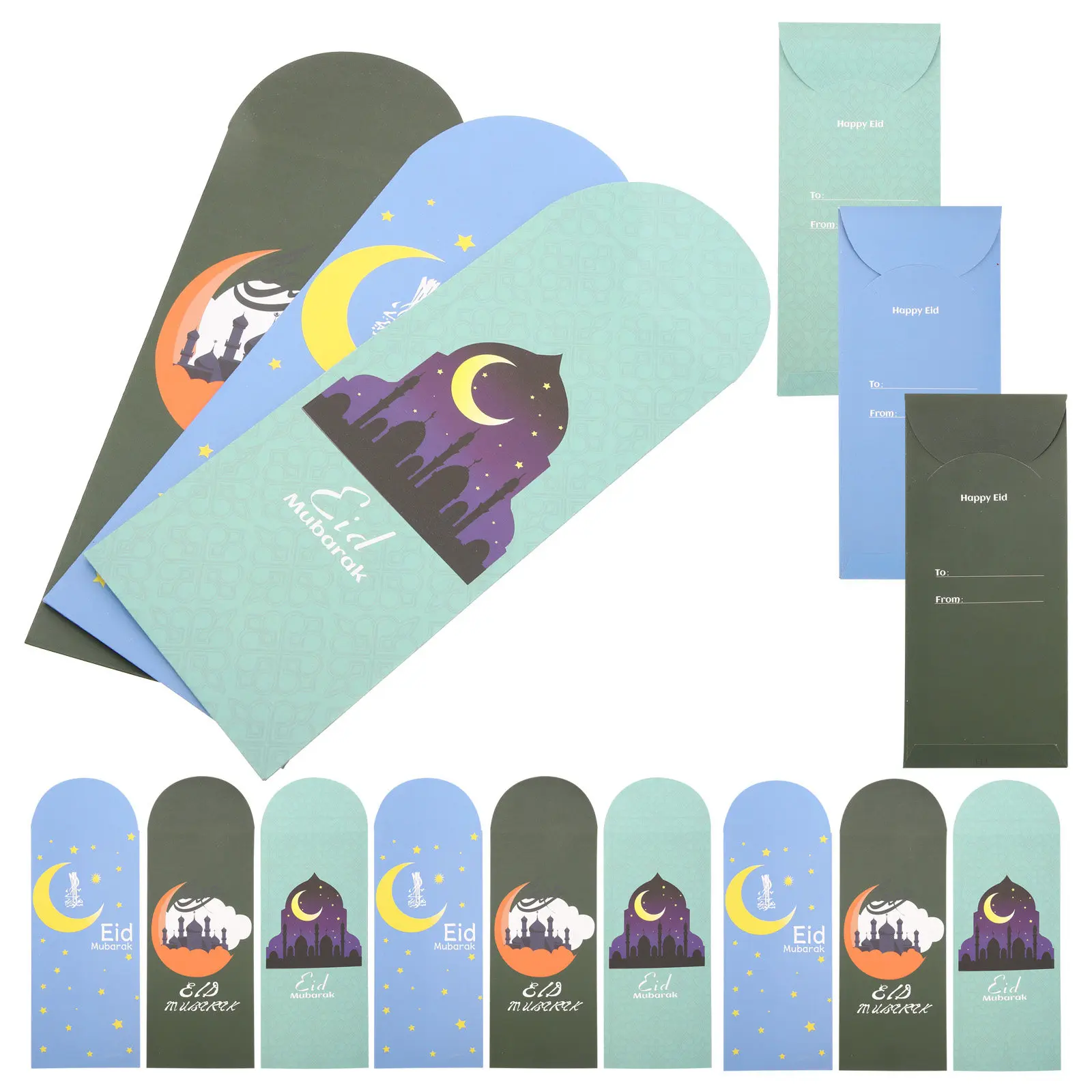 

Набор из 18 элегантных конвертов для мусульманских праздников, декоративные конверты для писем на выпускной, день рождения, деловые мероприятия