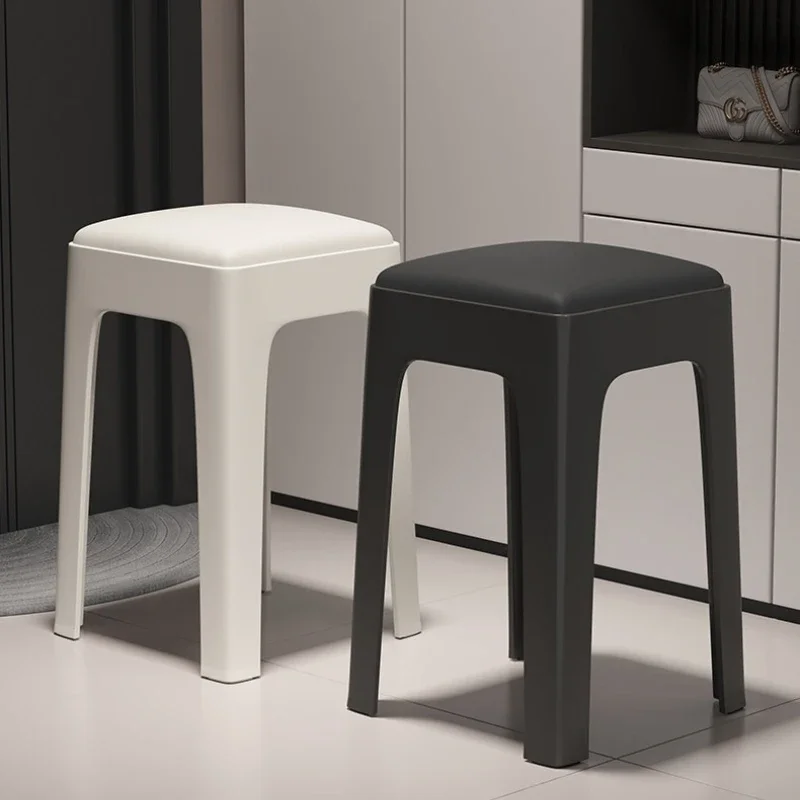 

Firm Stool Plastic Thickened Stackable Soft Bag Square Stool Living Room Dining Table High Bench Dining Room Chair Factory
