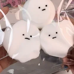 Cute Funny Yogurt Dough Pink Smiley Face White Gnocchi Balls Stress Ball Sticky Hands Kids Fidgets Toys Girl Kawaii Squishy Gift