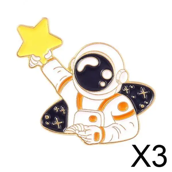 Broches con Tema Espacial, Insignia de Astronauta de Dibujos Animados, Joyería de Aleación para Niñas, Accesorios para Mochilas y Ropa