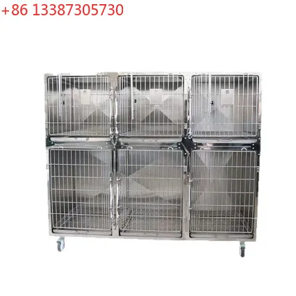 

Клетка для домашних животных из нержавеющей стали 304, твердая клетка для собак, клетка для кошек с туалетом, легко чистится