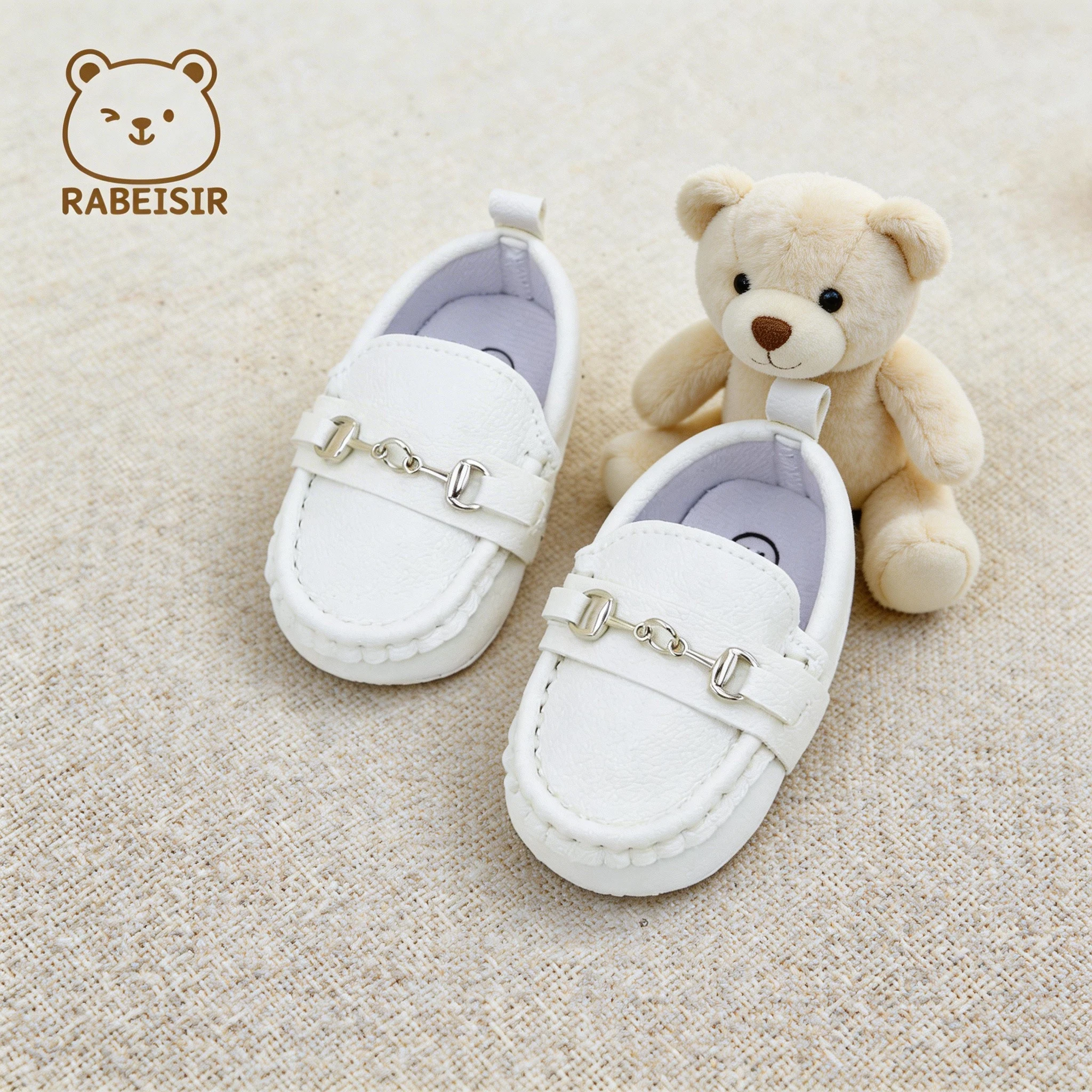 Spring and Autumn Baby Walking Shoes, Boys and Girls Loafers, British Style Small Leather Shoes, Classic and Simple