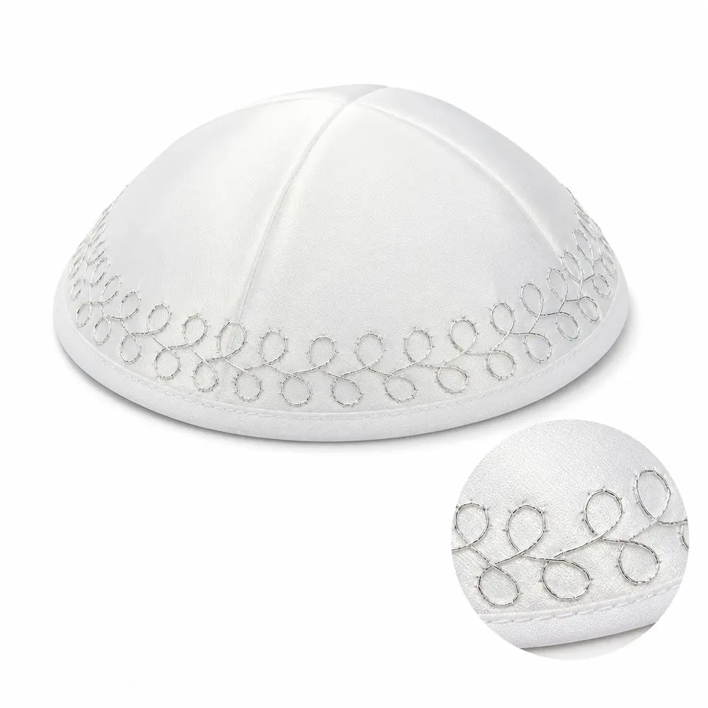 Durable Round Dome Kippah Cap Satin Fabric Smooth Surface Yarmulke Lightweight Yarmulke Skullcap Prayer Occasion