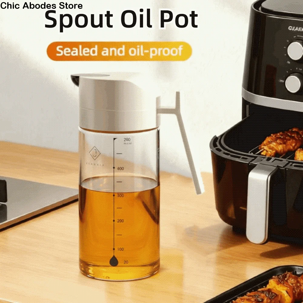 

Leak Proof Cooking Oil Pot Large Capacity Automatic Cap Liquid Seasoning Bottle Heat-resistant with Scale Soy Sauce Jug Camping