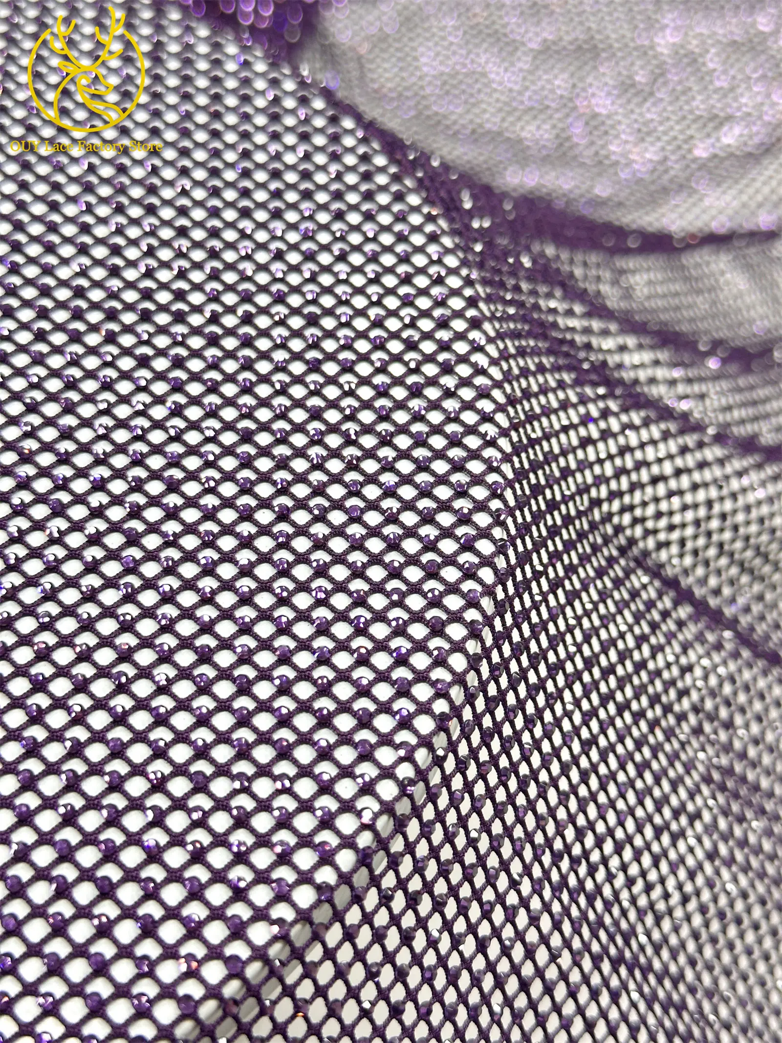 Modischer Österreichischer Diamant-Spitzenstoff 2026 Hochwertiger Kristall-Verzierter Stoff für Afrikanische Abendkleider Nähstoff – Detail 23