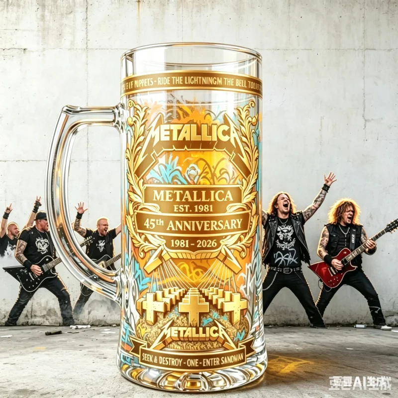 AC/DC Band 53rd Anniversary 1973-2026 Rock Beer Mug, Heavy Metal Concert Stage Large Capacity Glass Stein,Collectible Gift Cup