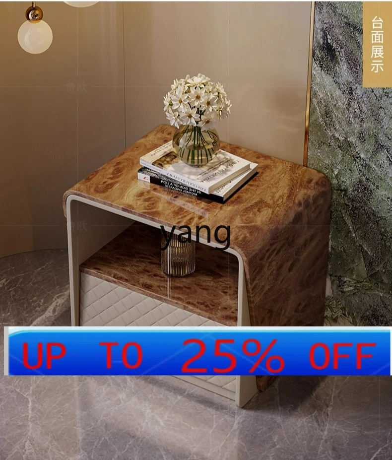 

Lmm light luxury bedside table tree pomegranate paint Italian modern bedroom wireless charging storage cabinet