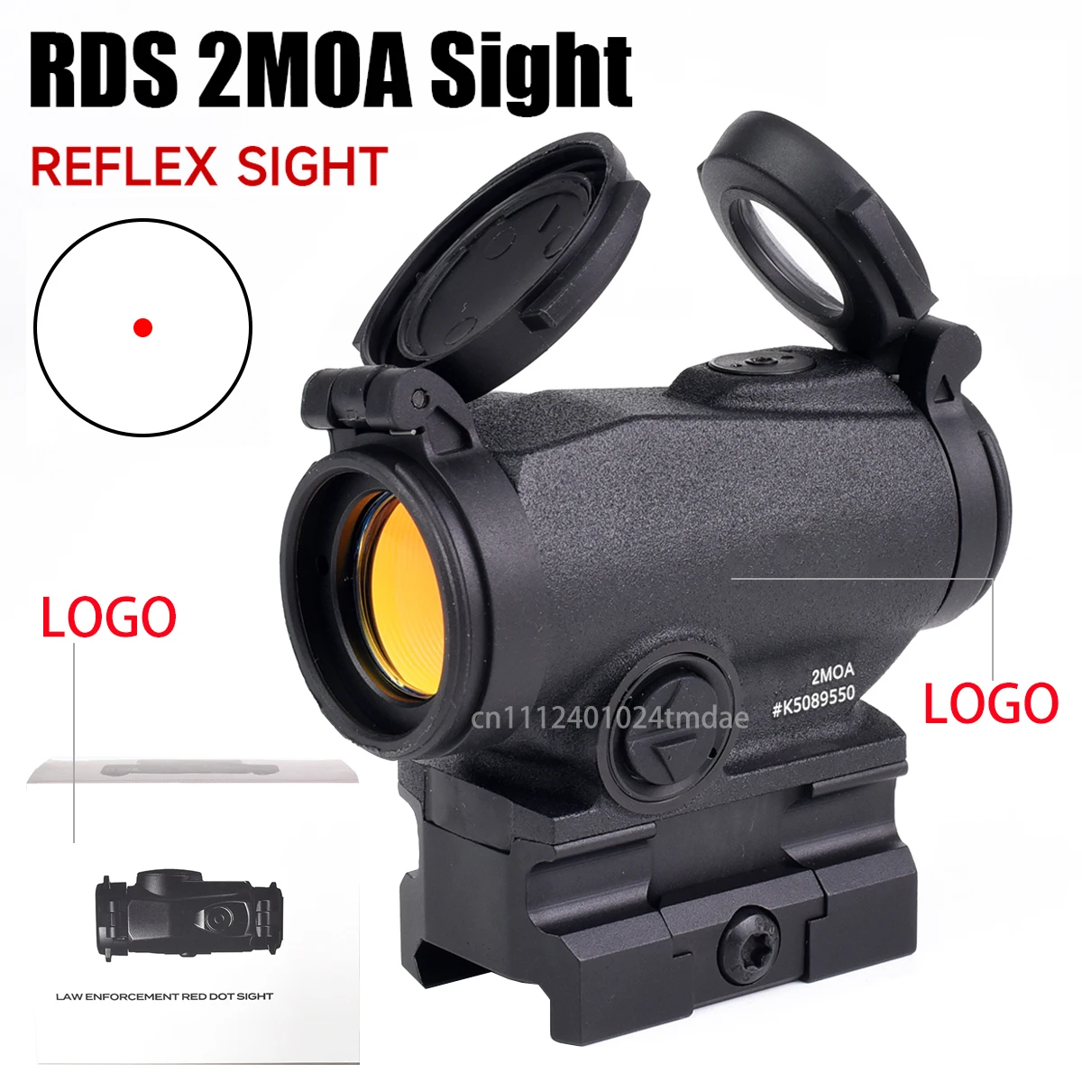 RDS Red Dot Sight 2MOA Dot Reflex Optic Scope with 39 Mm One-piece TNP Mount Fit 20mm Rail Rifle Scope with Original Markings