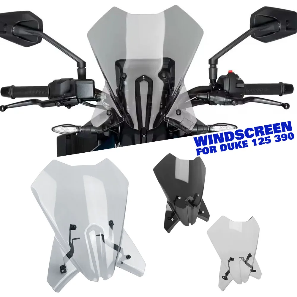 Duke 125 390 Deflector de viento visera parabrisas alerón Deflector de parabrisas para Duke 125 Duke 390 2024 2025 pantalla protectora flujo de aire