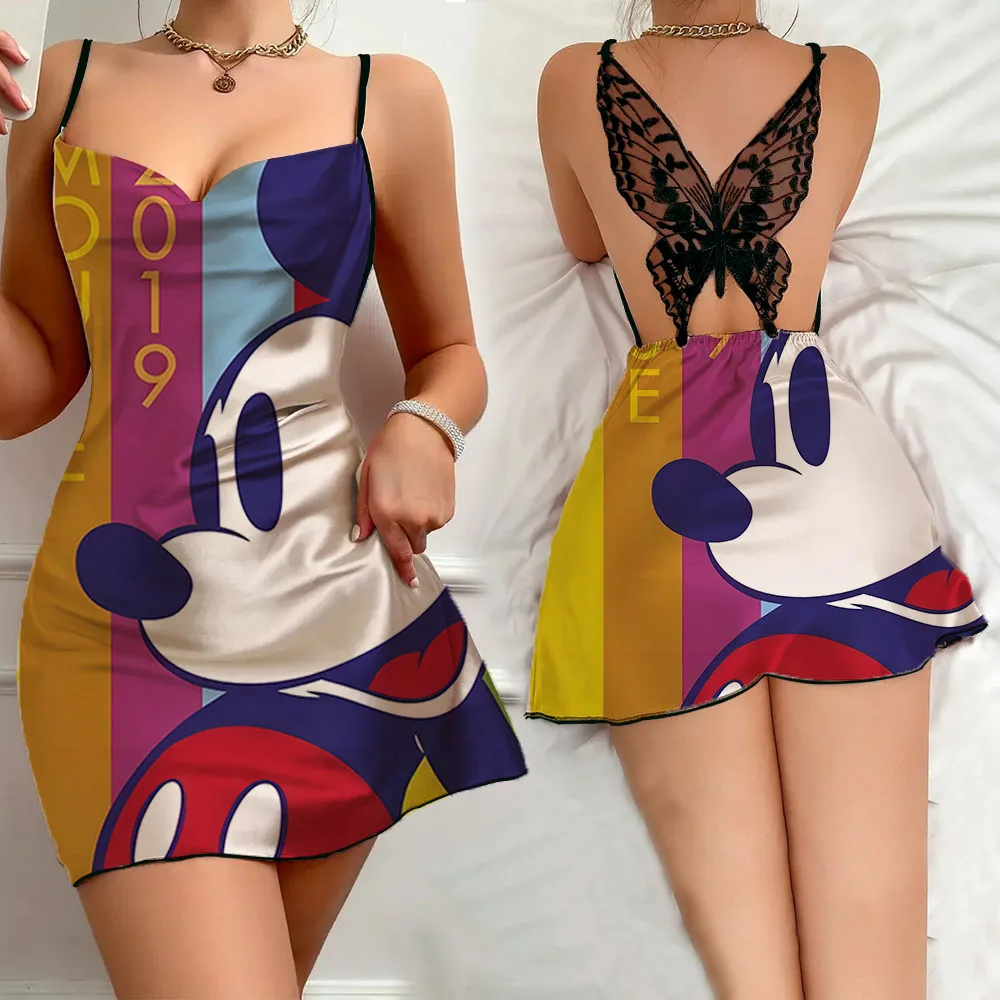 Sexy Pajamas for Women Sleep Dress Sexie Night Gown for Women Nightgowns Mickey Sexy Underwear Woman 2024 Home Wear Dress Minnie