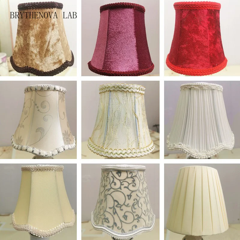 European Retro Style Chandelier Lamp Shade Cloth Wall Lamp Shades Bedside Bedroom Home Decor Clip Bulb Wall Cover E27/E14