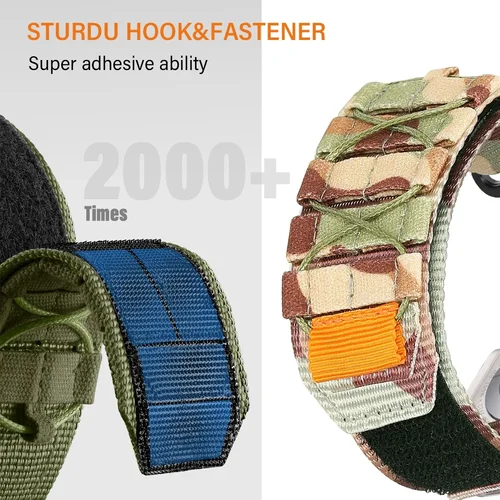 Imagen 2 del producto Correa de nailon de camuflaje de 20mm y 22mm para Samsung Galaxy Watch 7 6 5 4 40/44mm 6 pulsera clásica 5Pro para Huawei GT5 4Pro 3 banda de 46mm