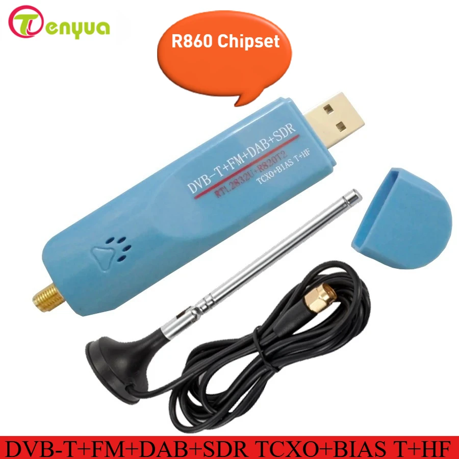 

Digital USB 2.0 RTL SDR TCXO RTL2832U+R860 DAB FM DVBT TV Tuner Stick Dongle DVB-T+FM+DAB+SDR TV Scanner Receiver With Antenna