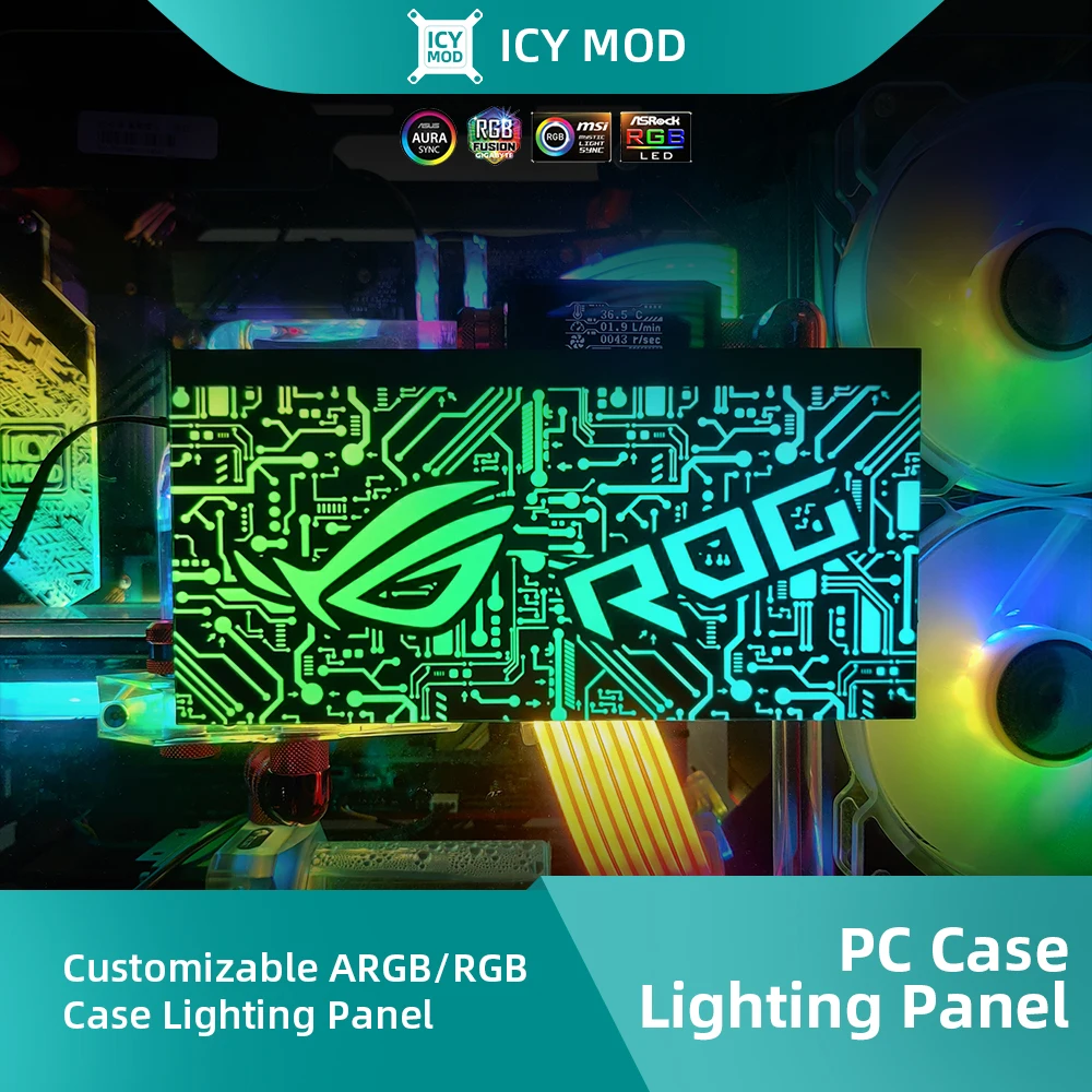 5V Lampu LED RGB Yang Dapat Dialamatkan Panel Lampu PC Pelat Belakang GPU Panel Samping DIY Model Yang Dapat Disesuaikan Sinkronisasi AURA RGB Warna-warni