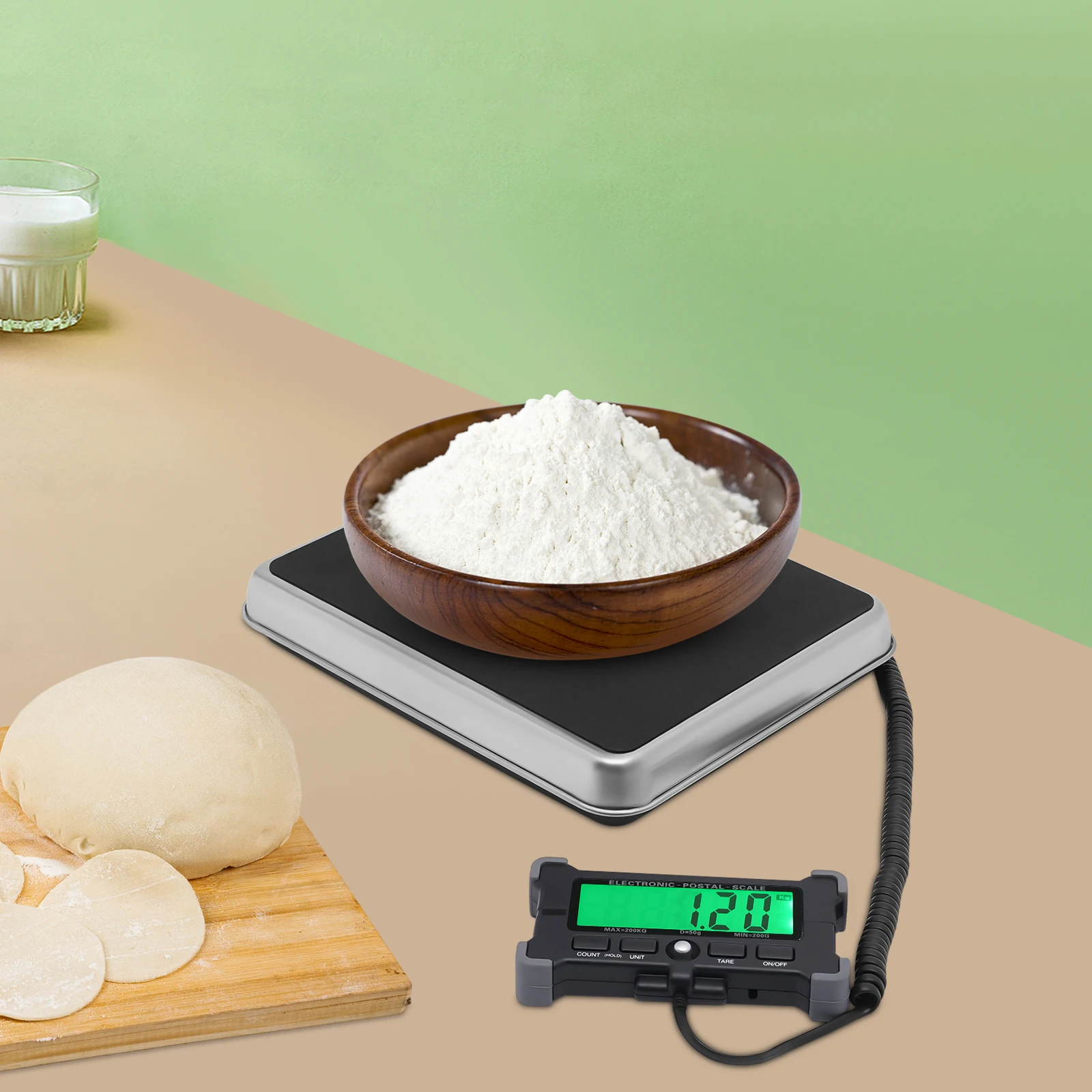 Цифровые почтовые весы, почтовые весы 440 фунтов, коммерческие весы с аккумулятором и ЖК-дисплеем для багажа, склада