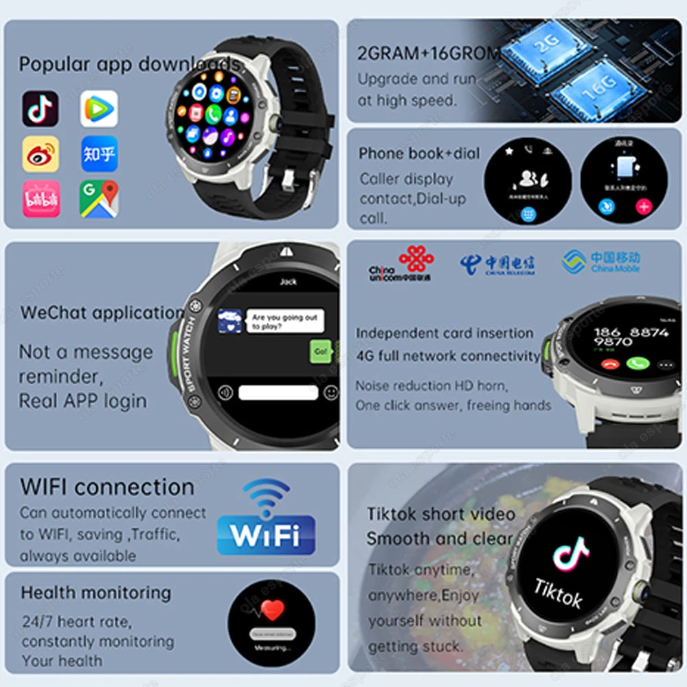 5G كامل Netcom أندرويد IOS 4G/5G ساعة ذكية 480*480 Amoled 1.43 بوصة شاشة عرض TikTok GPS WIFI HD كاميرا مكالمة فيديو Smartwatch