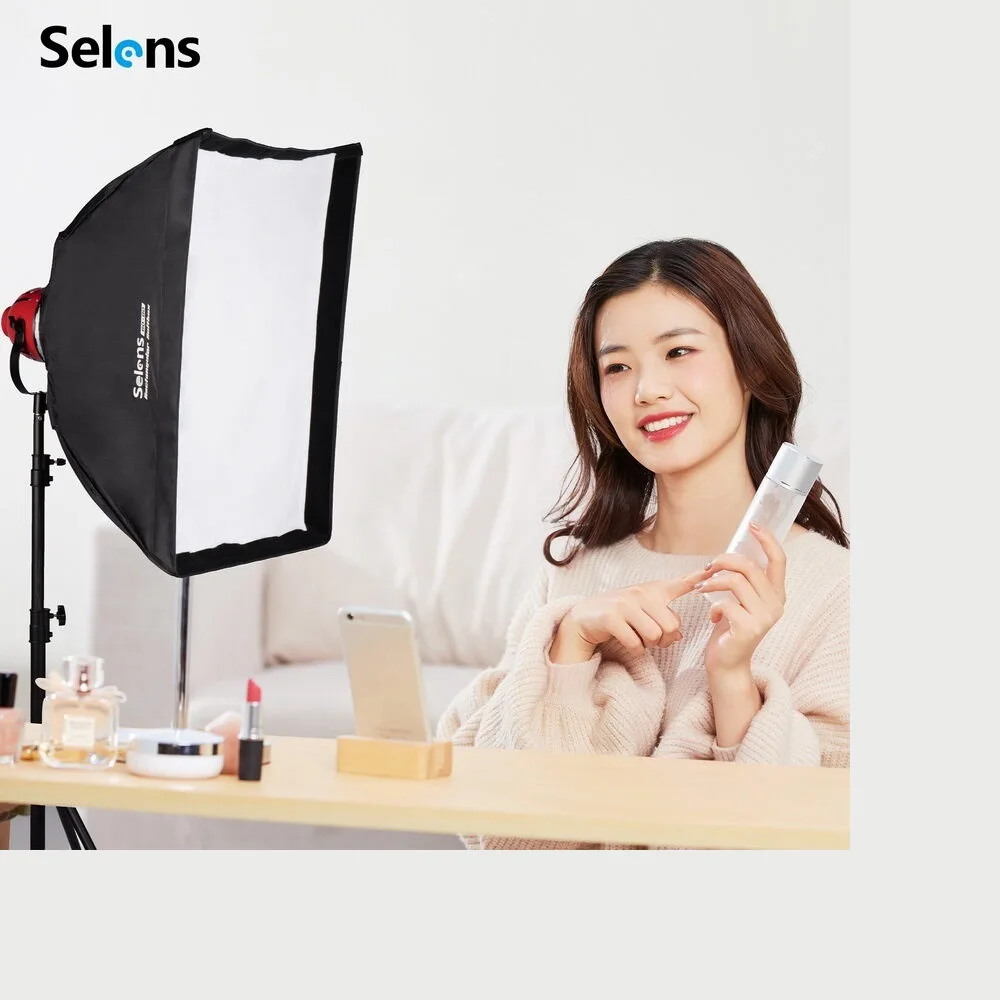 Selens Studio Photo Light 800W Dimmable Video Lamp 60X80CM Honeycomb Grid Softbox for Red Head light Flash