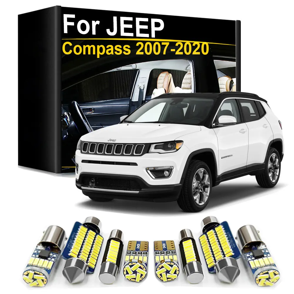 

Interior LED Light Kit Canbus For Jeep Compass MK 1 2 2007 2008 2009 2010 2011 2012 2013 2014 2015 2016 2017 2018 2019 2020