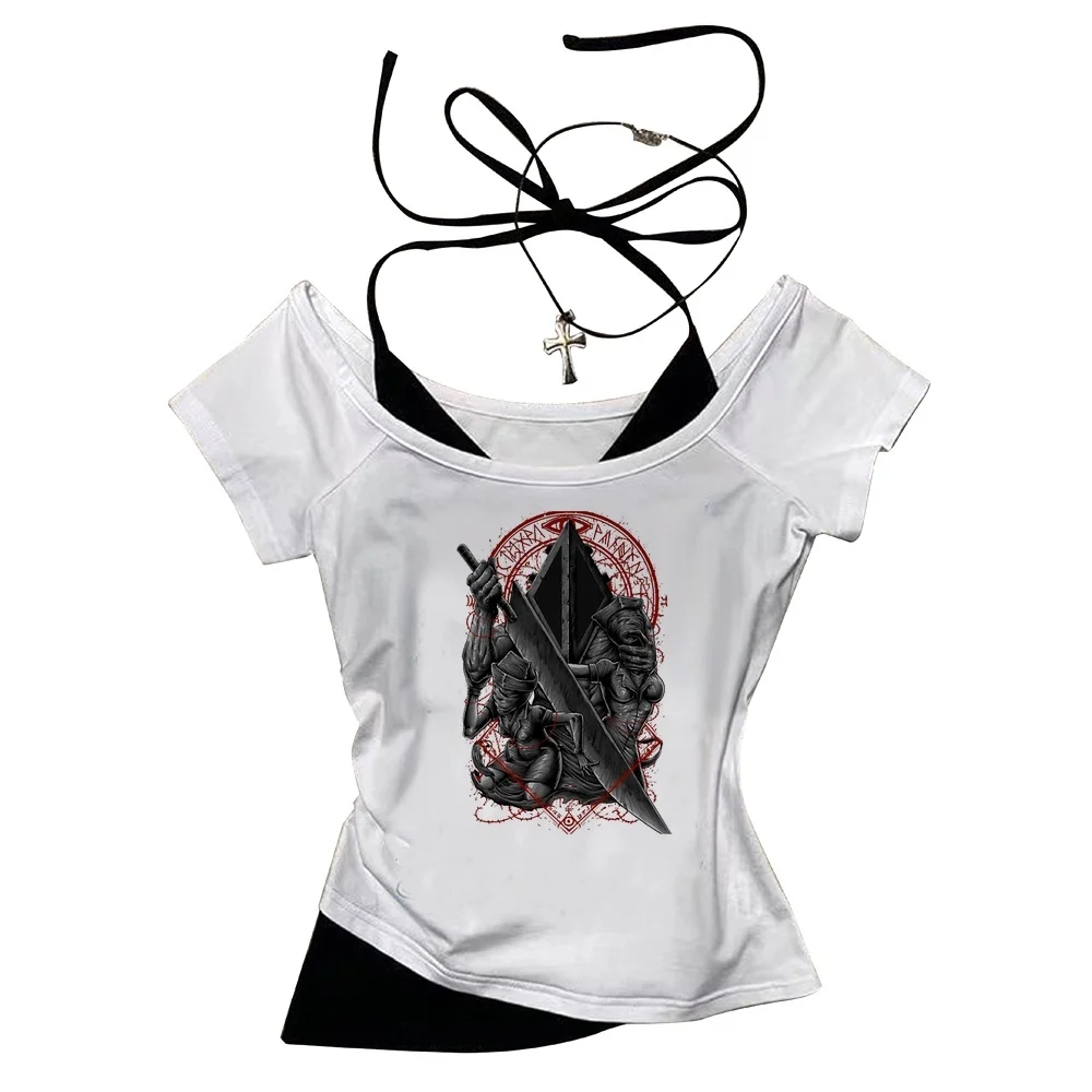 Silent Hill crop top ladies grunge cute jojifuku japanese cheap shirt baddie gyaru funny dollette summer