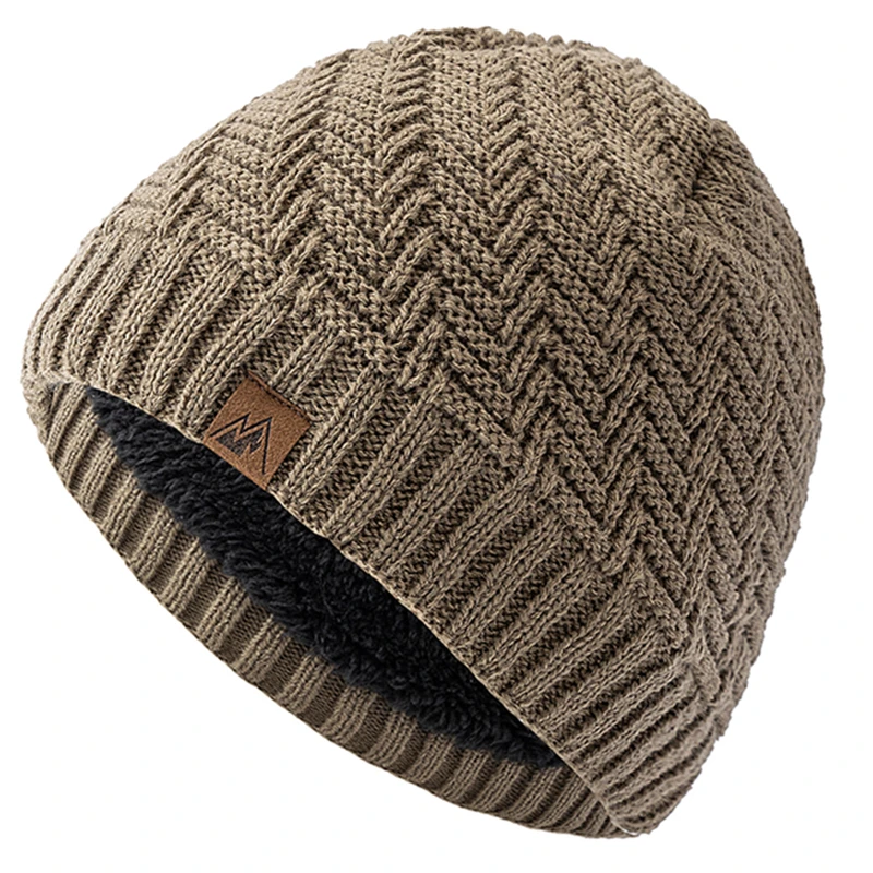 Unisex Peak Labal Winter Hats Fashion Knitted Hats For Men And Women Beanie Cap Outdoor Plush Fur Lined Warm Sports Hats, image 8