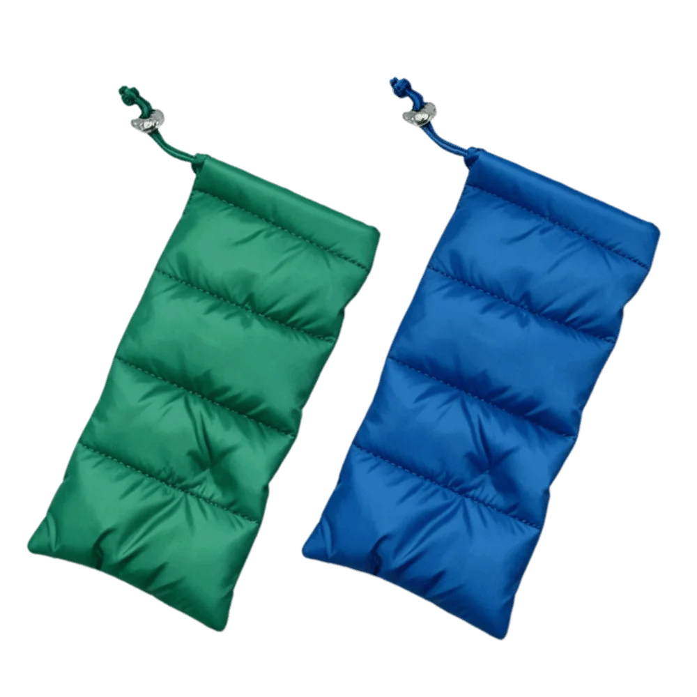 Down Jacket Quilted Padded Eyeglass Case Drawstring Shockproof Sunglasses Storage Bag Soft Lightweight Spectacle Case Camping