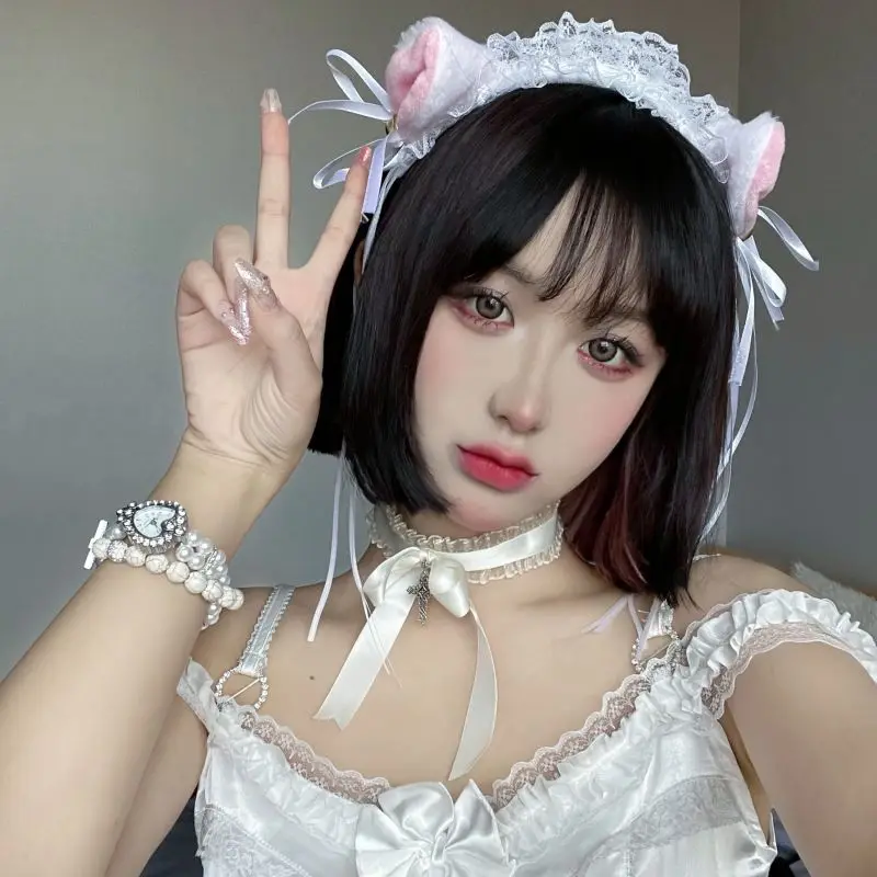 ロリータ-レースとクロスボウのネックレス,パンク,ゴシック,愛らしい,装飾的なアクセサリー