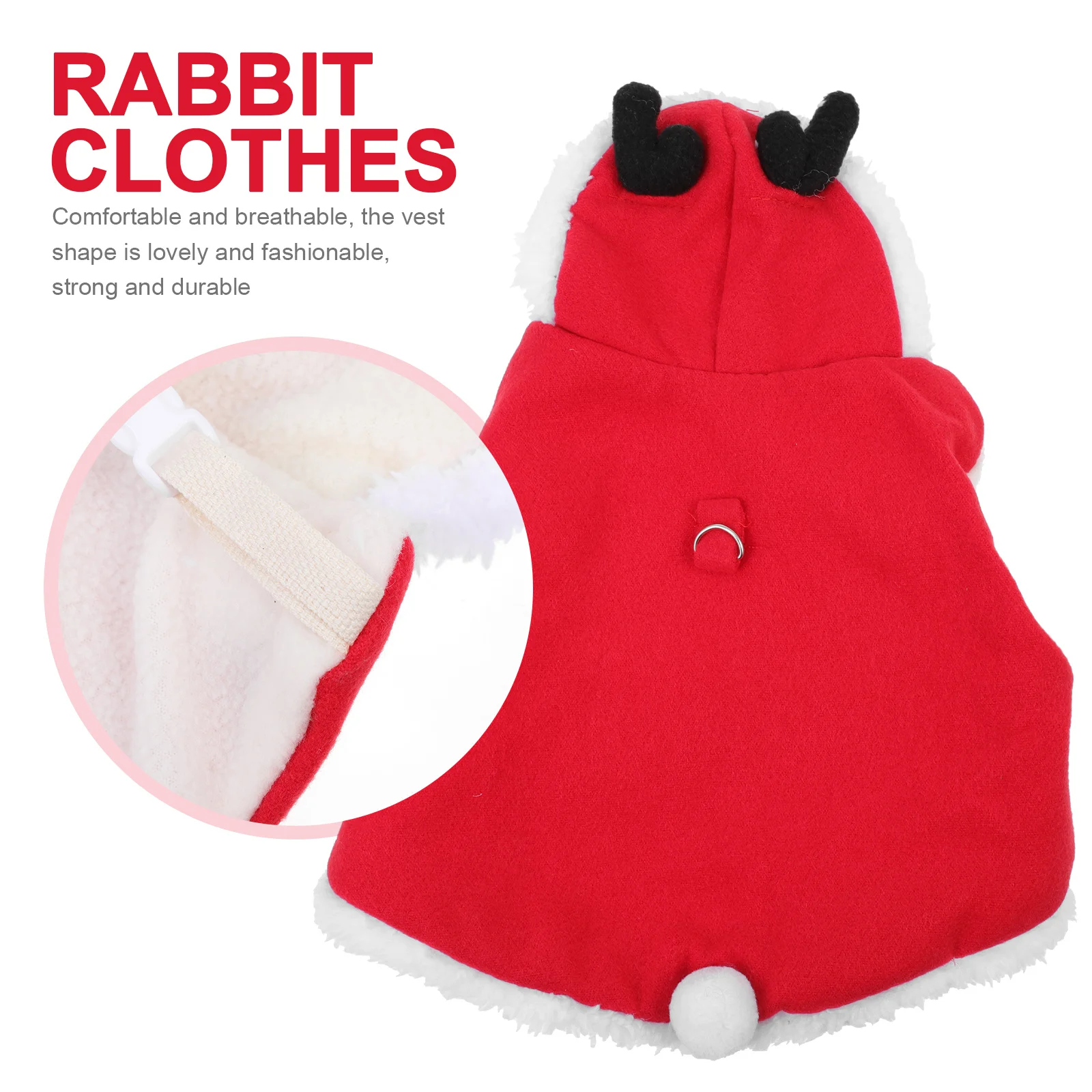

Christmas Small Animal Outfits Pet Rabbit Clothes Dress Decoration Sturdy Leash for Bunny Harness