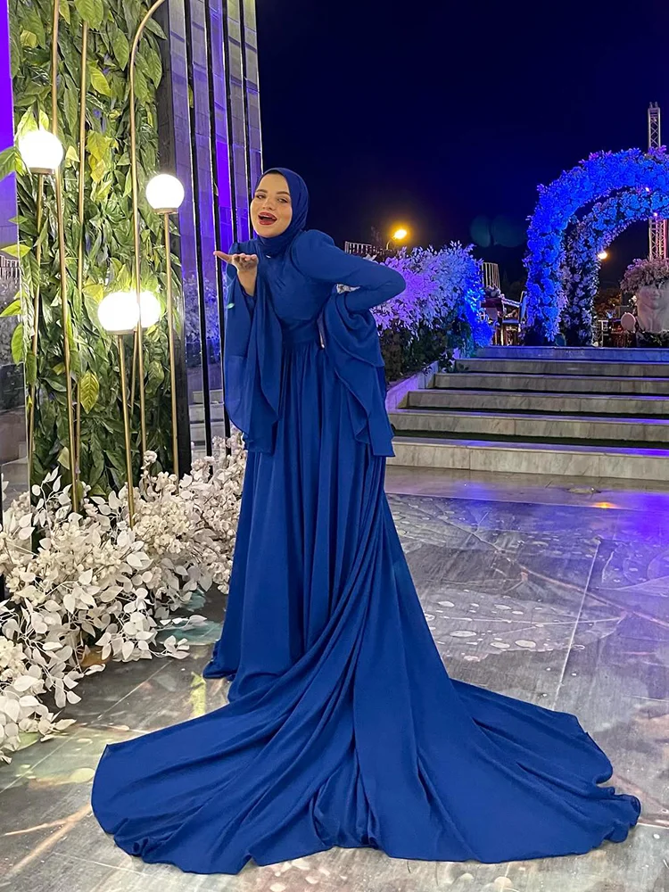 Jirocum eine Linie Chiffon Ballkleid Frauen High Neck Plissee Muslim maßge schneiderte Abendkleid plus Größe besonderen Anlass Kleider