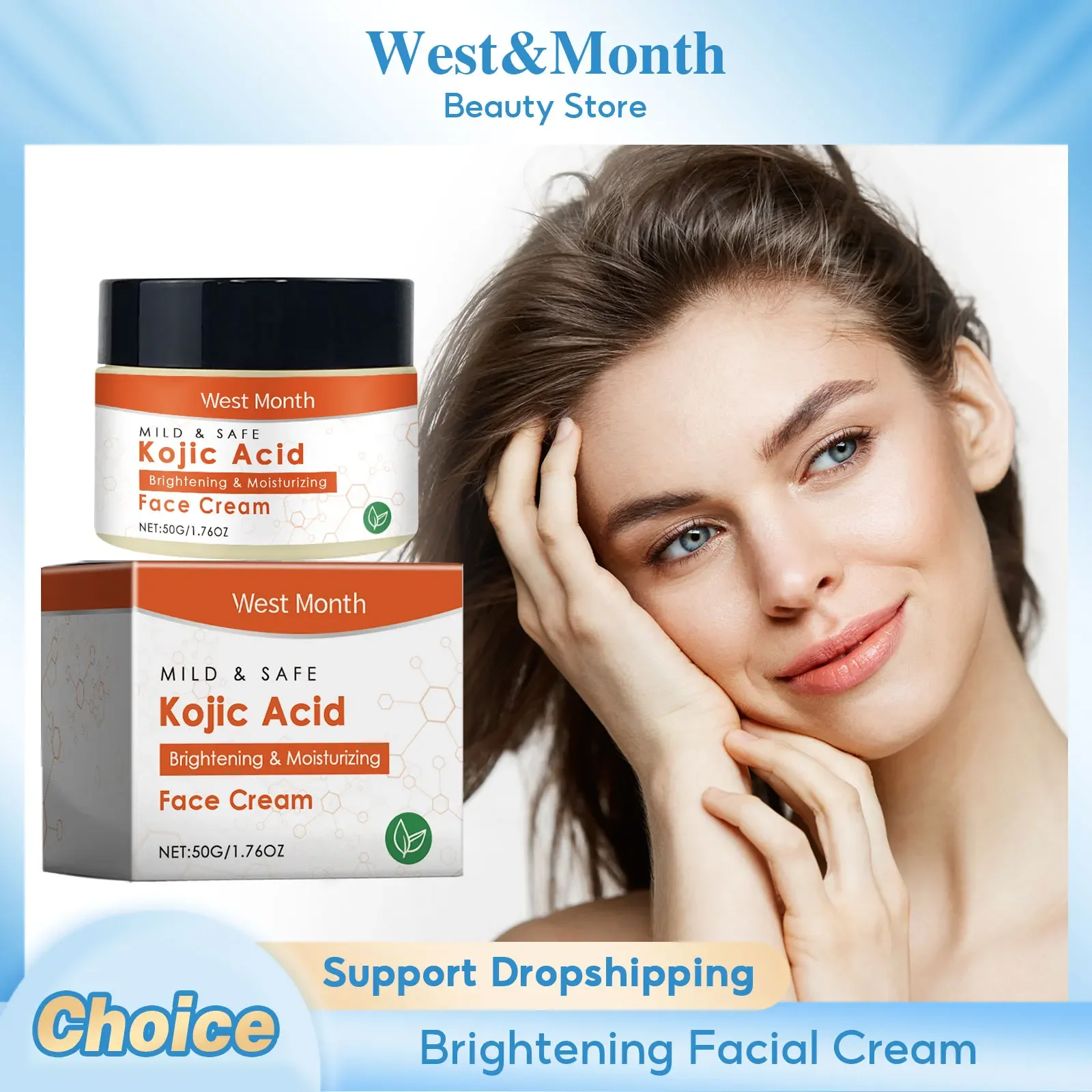 

Kojic Acid Face Cream Brightening Skin Tone Moisturizing Oil-Control Nourishing Lifting Repair Fade Fine Lines Remove Dark Care