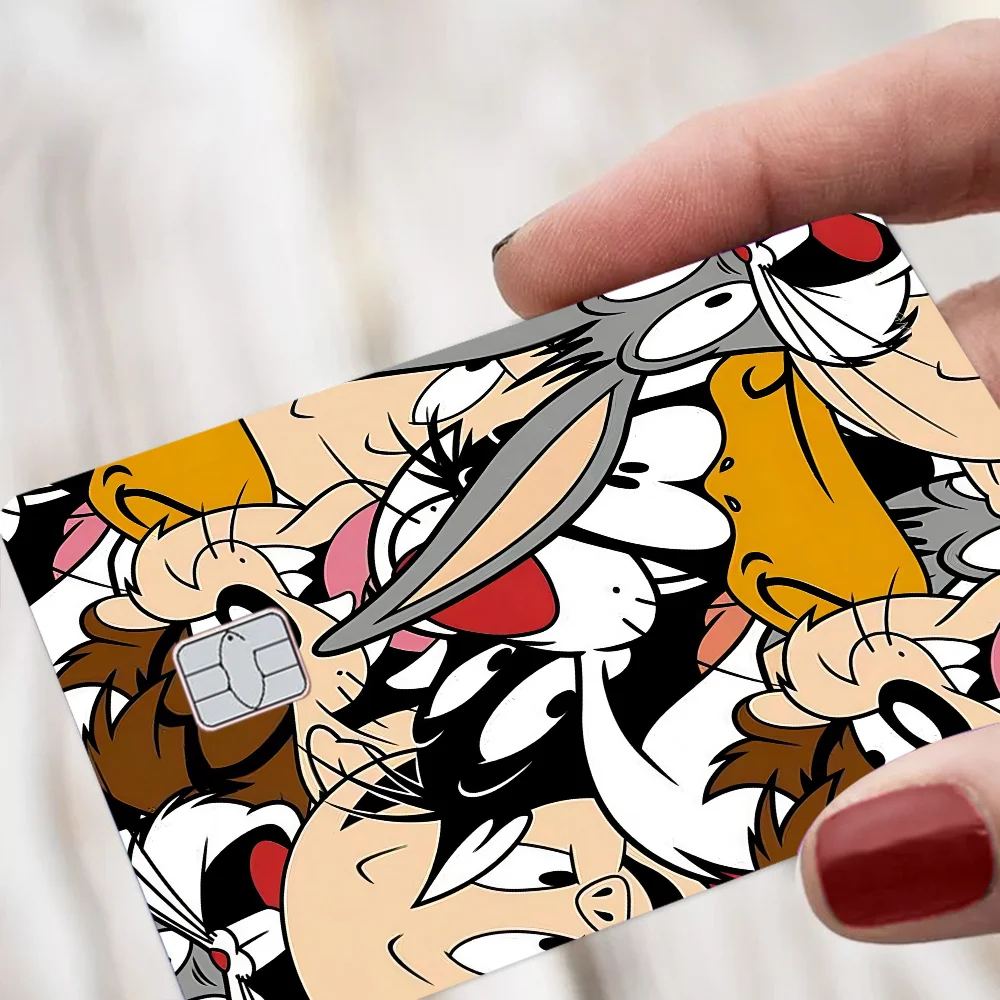 Stiker kulit kartu kredit kelinci kartun untuk kartu VISA Bank stiker tahan air antigores hadiah wanita