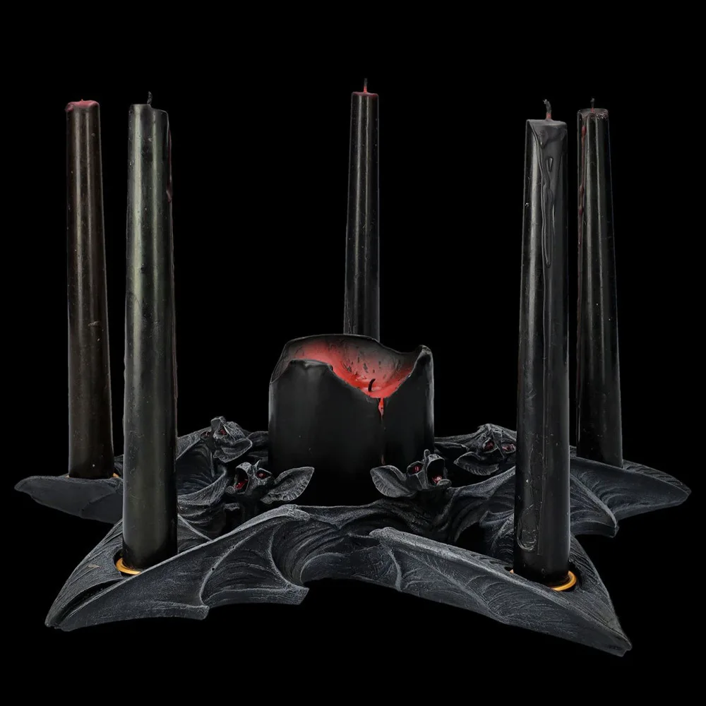 Holiday decorative ornaments Halloween gothic bat candlestick decorations resin home furnishings antique style crafts gifts