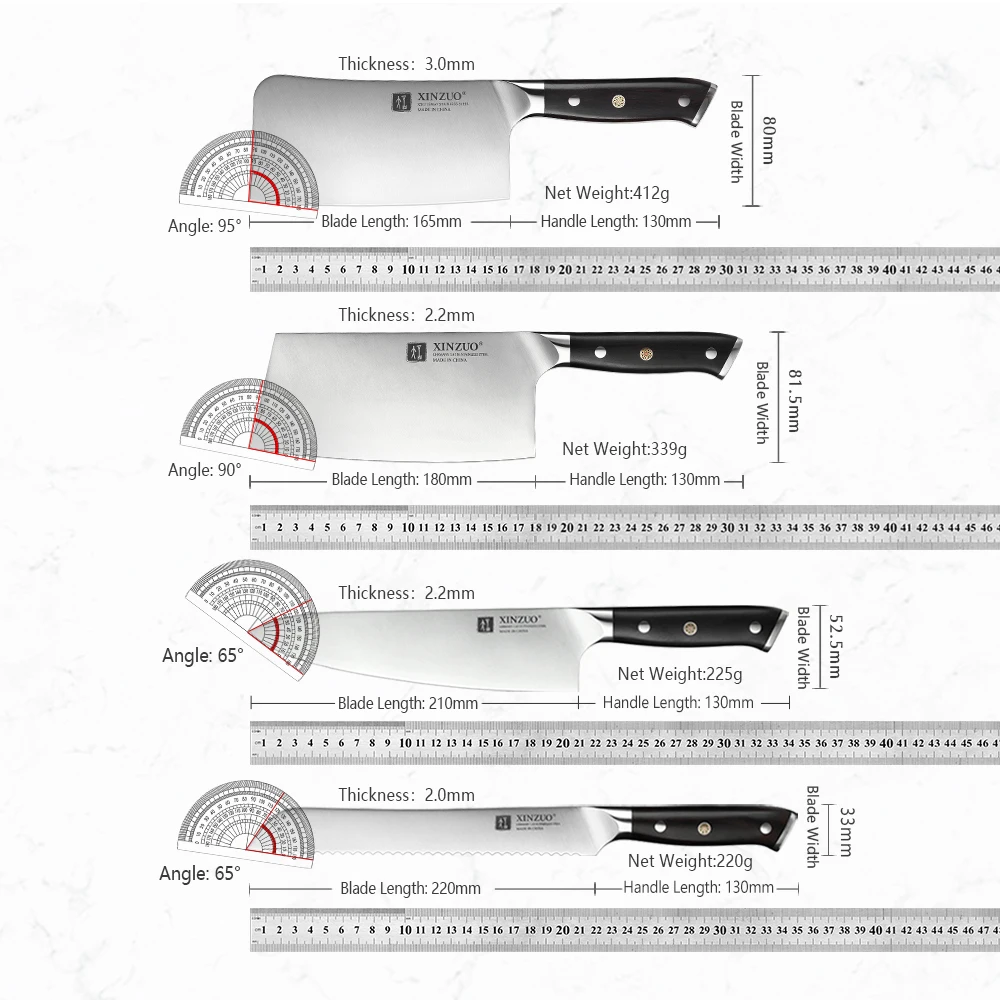 XINZUO Knife Set Ebony 4