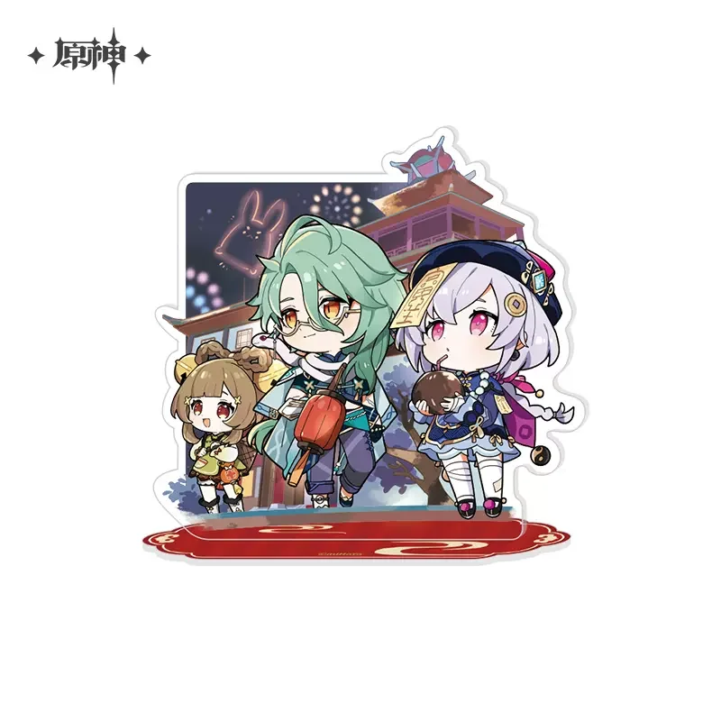 Sunsyea Genshin Impact Official Merch miHoYo Original Authentic PAZHY Series Acrylic Stand Badge Set Xiao Zhongli