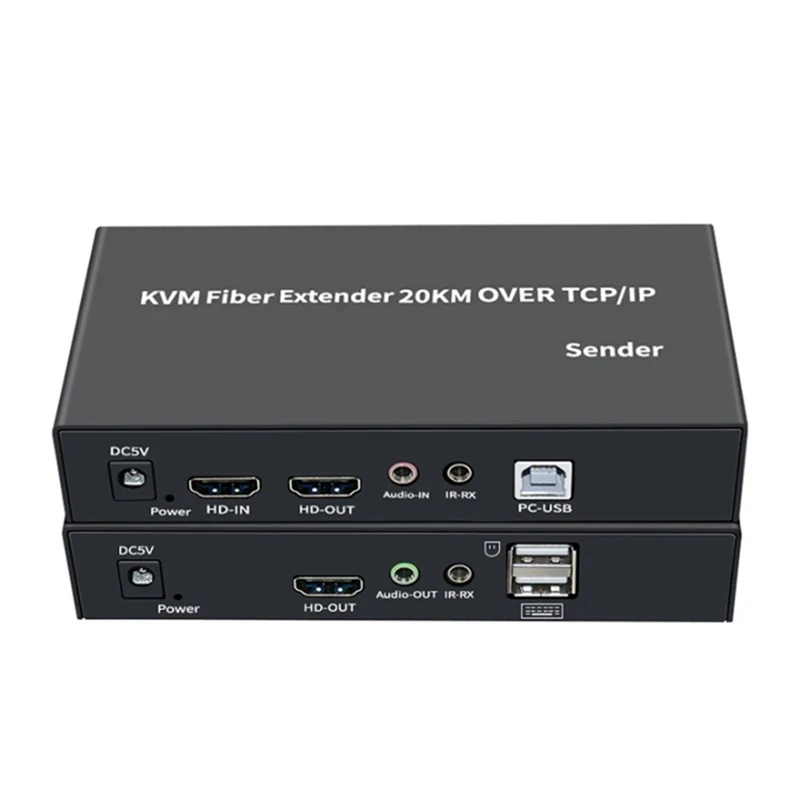 

20Km IP HDMI-Compatible Fiber KVM Extender over Sing SC Fiber Cable 1080P USB KVM Fiber Optical Transceiver EU Plug