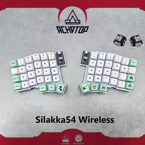 Silakka54 Split Bluetooth Wireless Keyboard Dual Mode Bluetooth Hot Swap Custom Support ZMK Key Map Change Ergonomics Gift