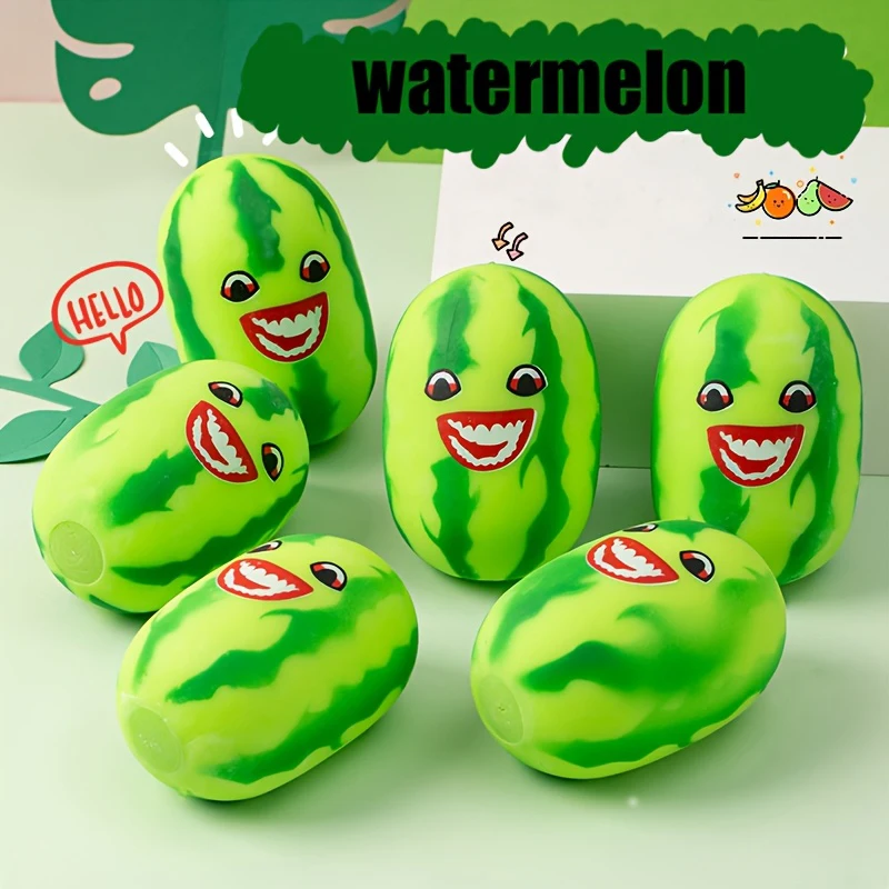 Creative Simulation Watermelon Squishy Toys Anti Stress Balls Anxiety Release Soft Sensory Squeeze Fidget Toy For Adults Kids